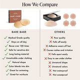 Bare Babe Reusable Silicone Nipple Covers - Waterproof, Nude, 4 Shades - Sticky Breast Stickers for Strapless Dress (Creme)
