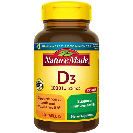 Nature Made D3 1000Iu 25mcg Tablets 300ct