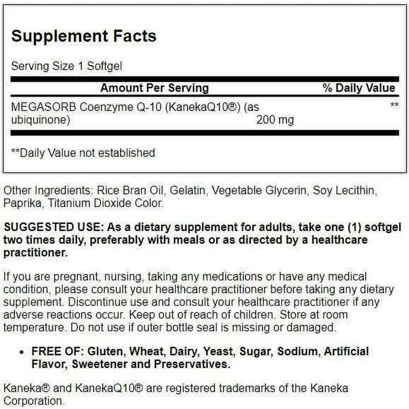 Solgar Coq10 200mg Softgels 30ct