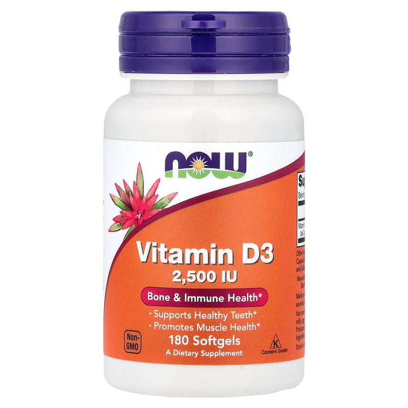 Now Vitamin D3, 2,500 IU, 180 Softgels