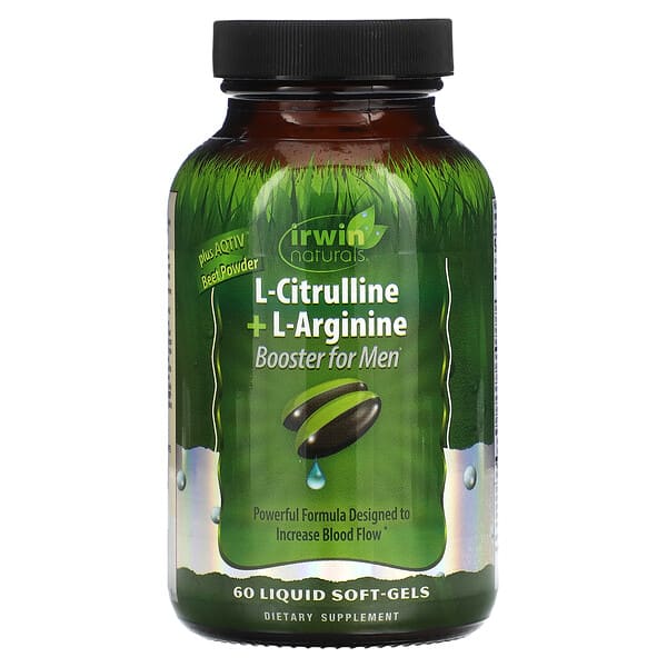 Irwin Naturals L-citrulina + L-arginina para hombres Sofgels 60ct