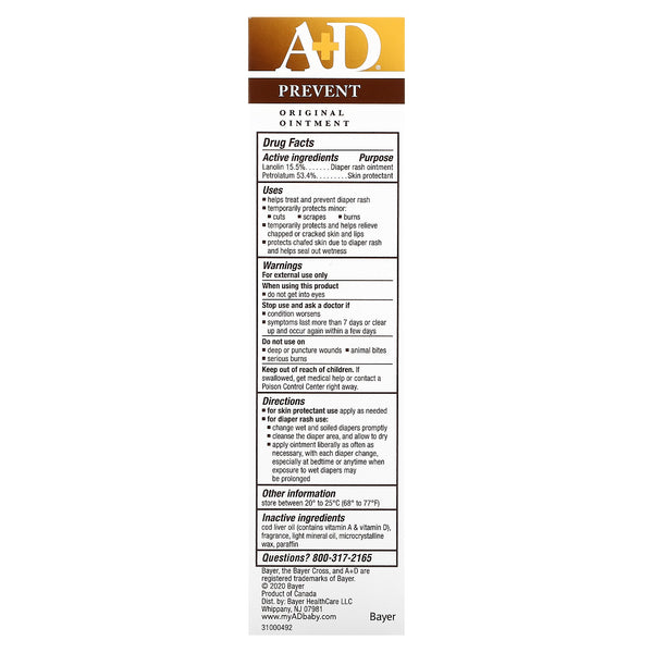 A+D Original Ointment Skincare 4Oz