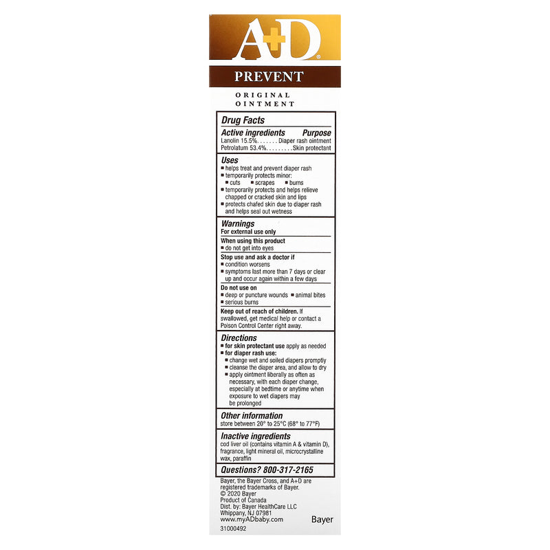 A+D Original Ointment Skincare 4Oz
