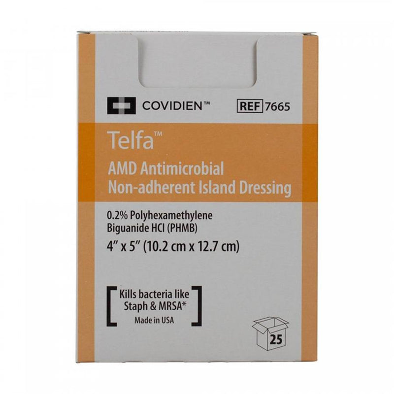 Covidien Telfa AMD Impregnated Antimicrobial Dressing Sterile 4" x 5" 7665