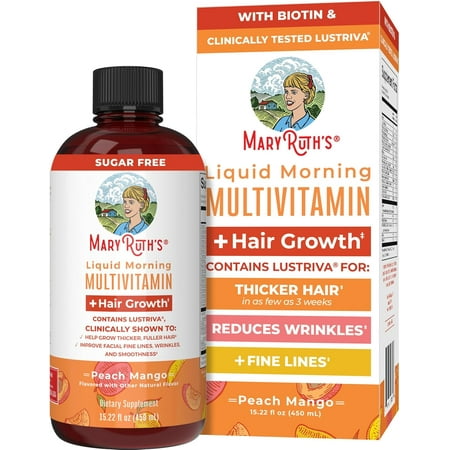 MaryRuth Organics Liquid Multivitamin + Hair Growth Biotin 10000mcg 15 fl oz
