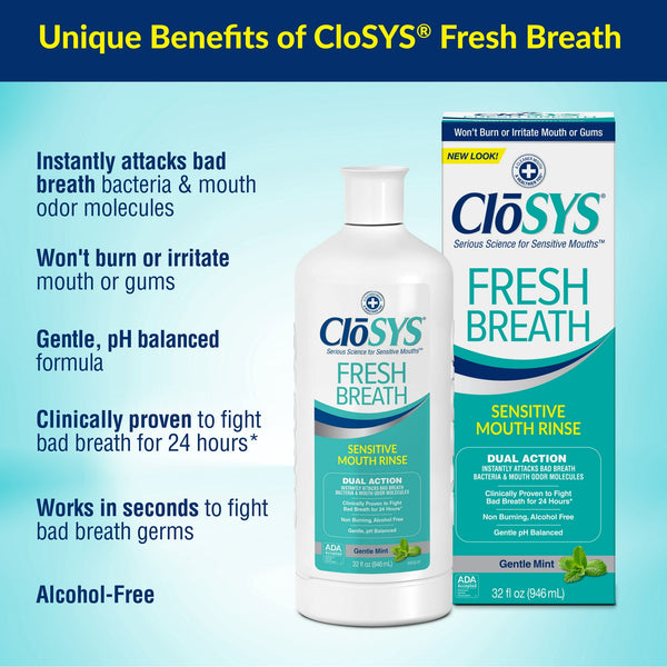 Closys Fresh Breath Mouth Rinse 32oz
