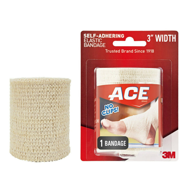 3M Ace Elastic Bandage No Clips 3In