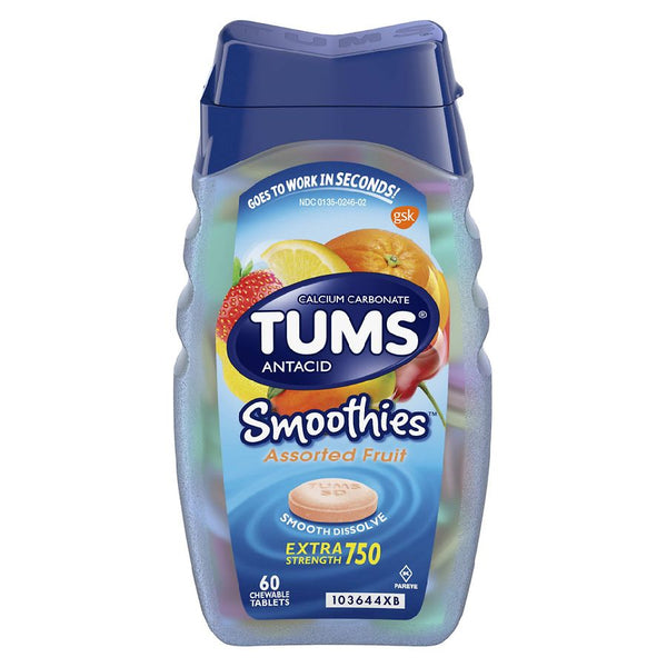 Tums tabletas de frutas lisas 60ct