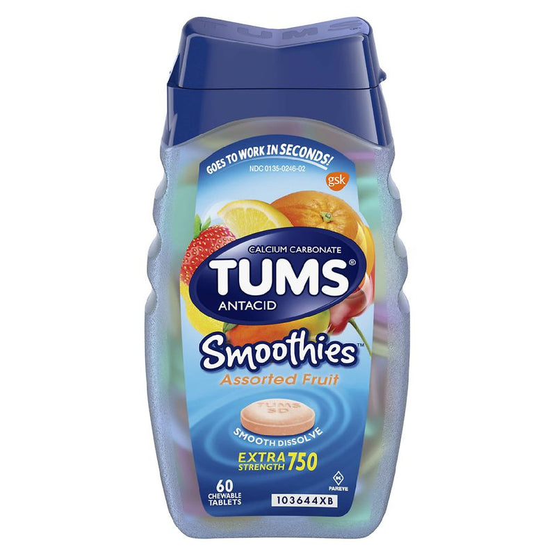 Tums tabletas de frutas lisas 60ct
