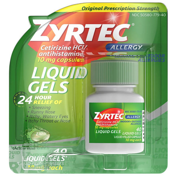 Zyrtec Alergia de alivio Geles líquidos 10mg 40ct
