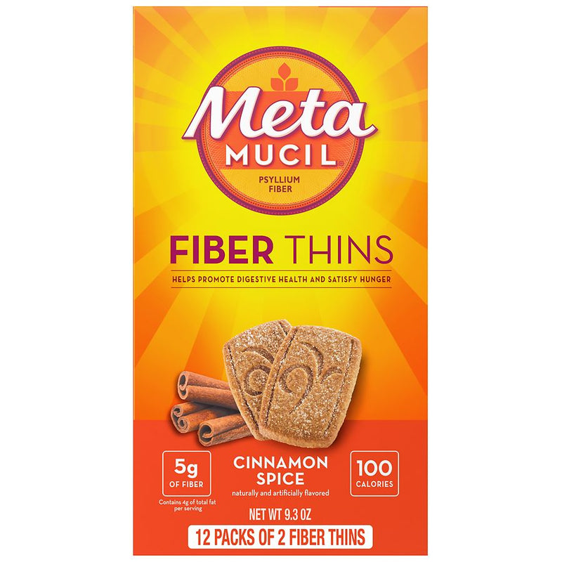 Metamucil Fiber Thins Cinnamon Spice 12 Packs