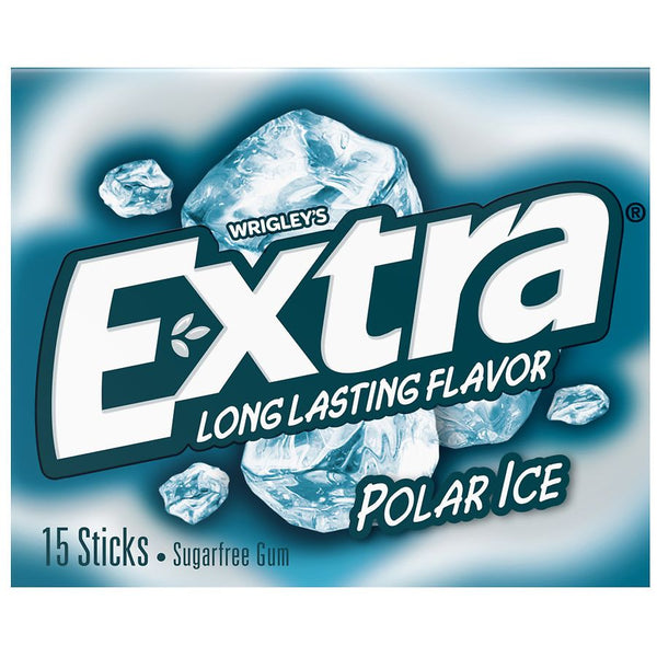 Extra Long Lasting Sugarfree Gum Polar Ice 15 ct