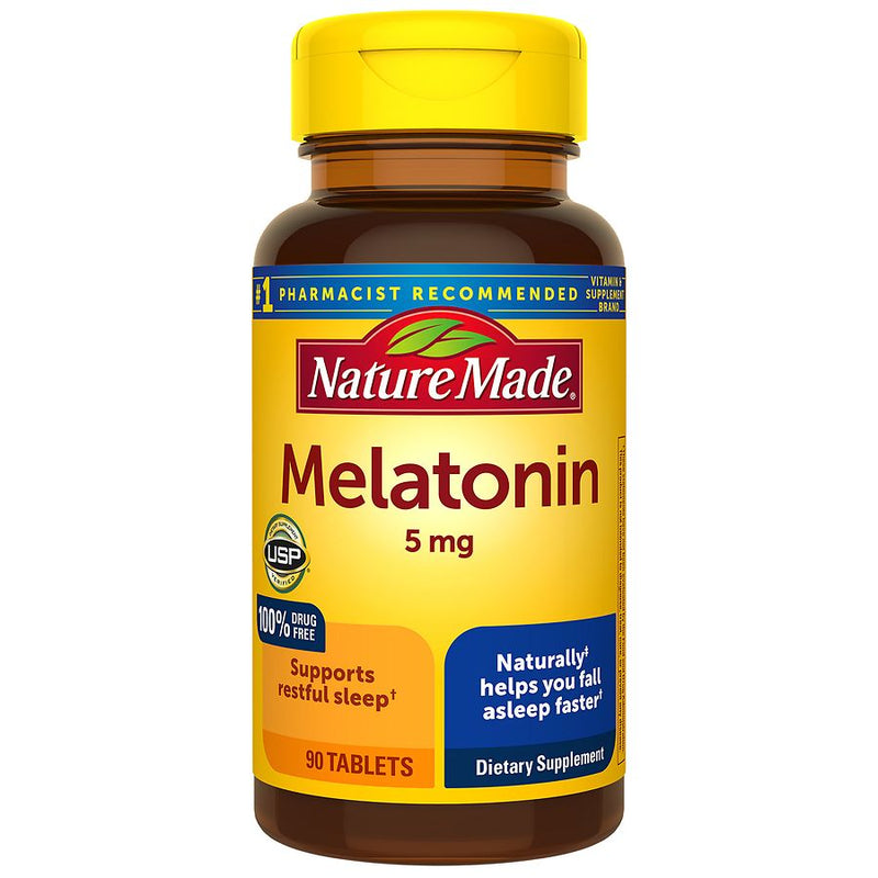 Naturaleza fabricada por melatonina 5 mg tabletas 90ct