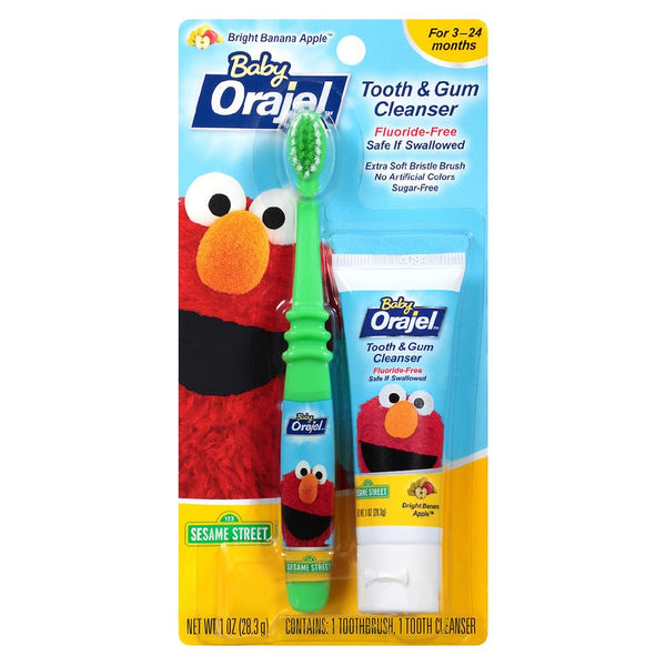 Orajel Baby Tooth Gum Cleanser Elmo Set