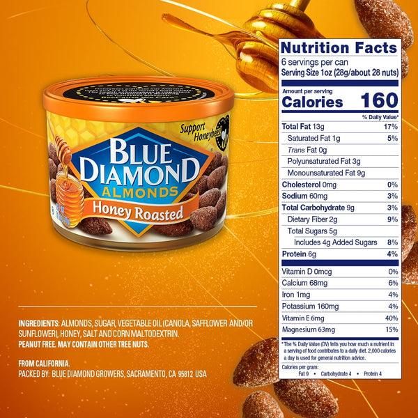 Blue Diamond Almonds Almond Honey Roasted 6oz