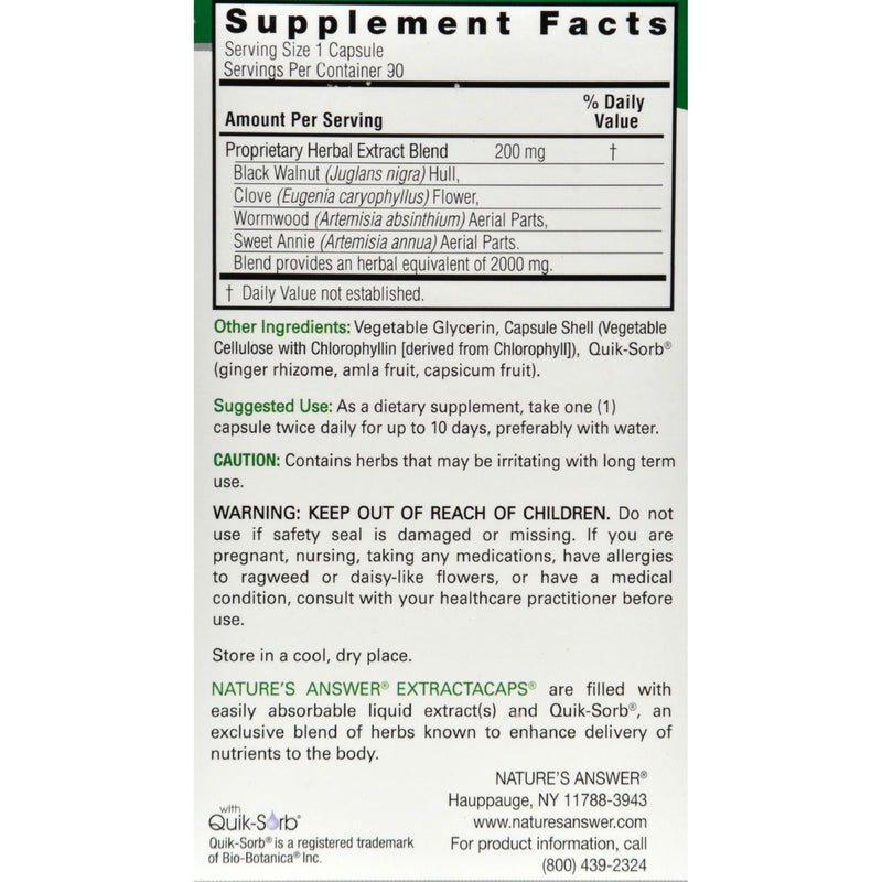 Nature's Answer Black Walnut Capsules 90ct