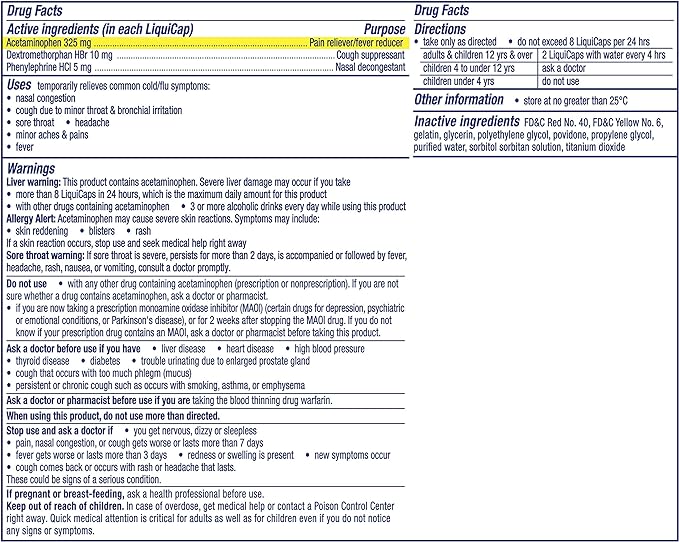 Vicks Dayquil Cold & Flu Liquid Capsules 48ct