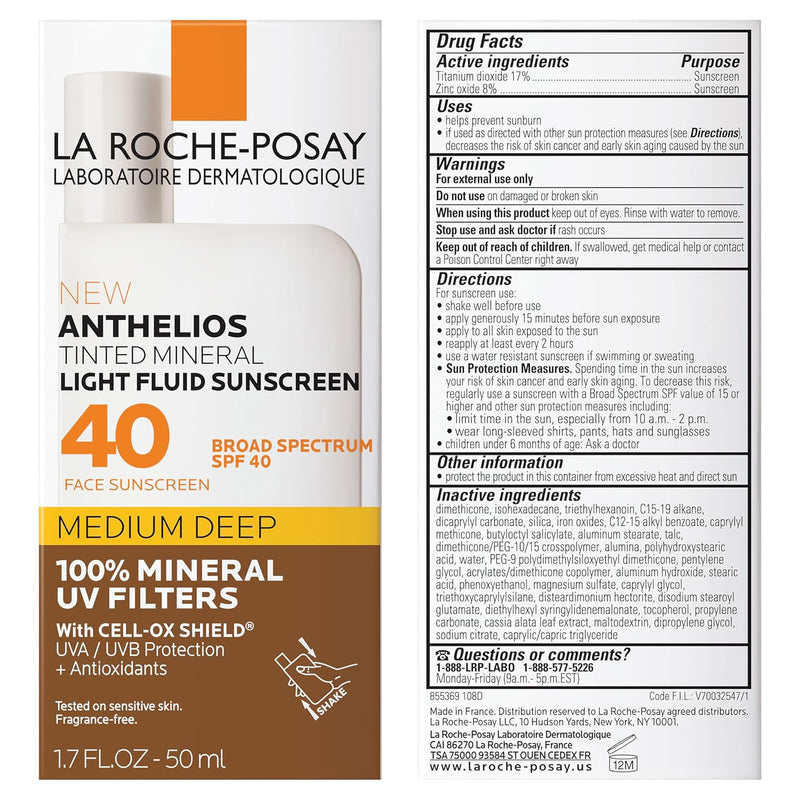 La Roche-Posay Anthelios Tinted Sunscreen SPF 40+, Broad Spectrum SPF + Antioxidants