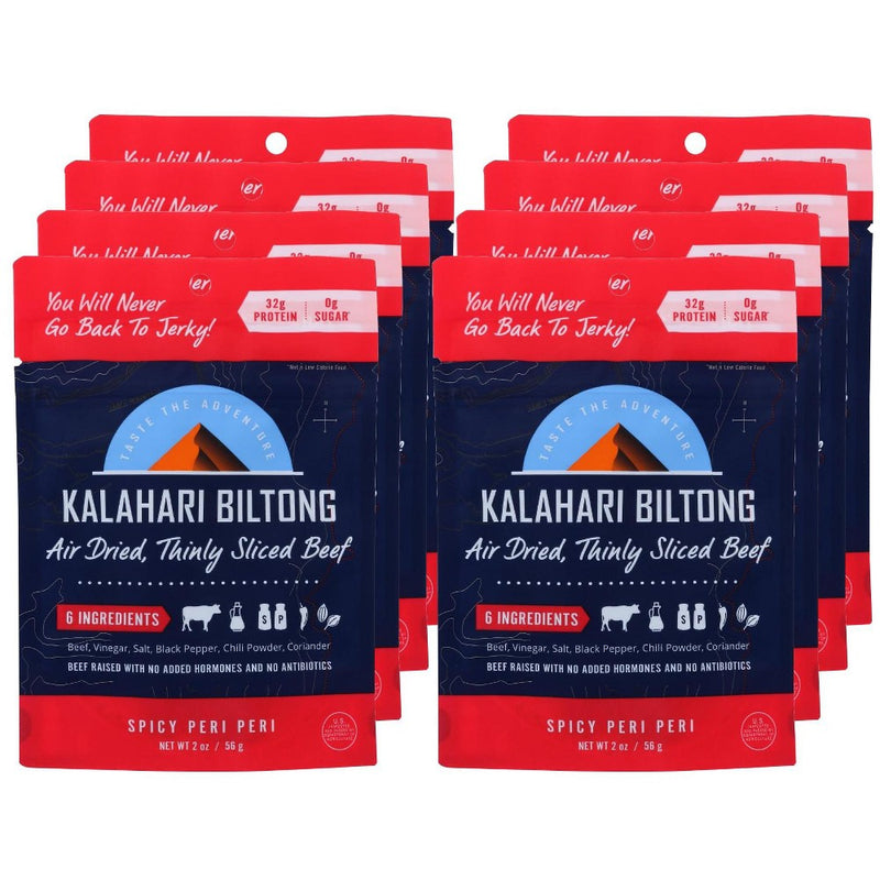 Kalahari Biltong Air-Dried Thinly Sliced Beef Peri Peri 2 Oz
