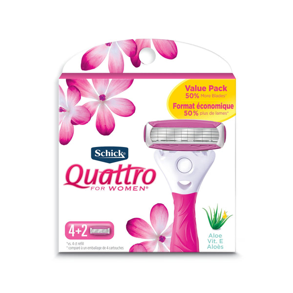 Schick Quattro For Women Cartridges 4ct + 2ct