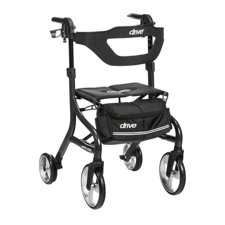 Drive Medical Nitro Sprint Rollator Tall, Folding, Adjustable Height - Black