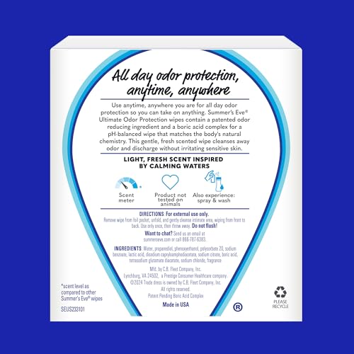 Summer's Eve Ultimate Odor Blocker Wipes, 12 ct