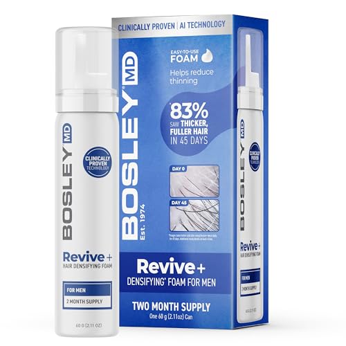 BosleyMD Mens Revive+ Densifying Foam for Hair Regrowth, 2 Month Supply
