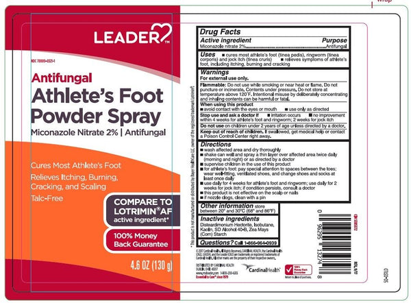 Leader Antifungal Athlete Foot Powder Spray 4.6oz