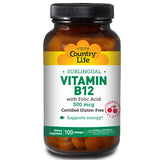 Country Life, Vitamin B12 with Folate, Cherry, 100 Lozenges