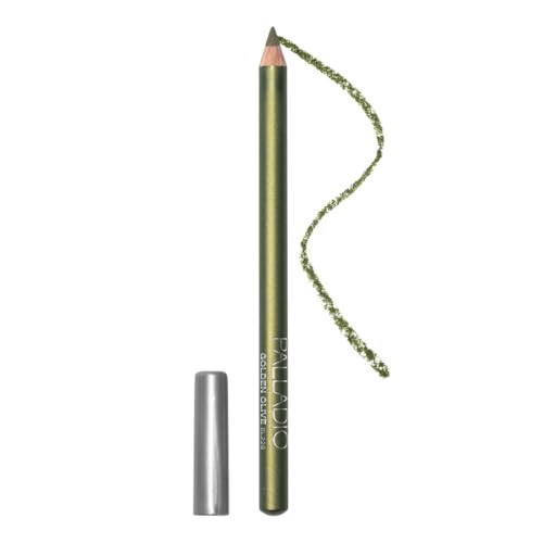 Wooden Eyeliner Pen, Thin Pencil Shape, Easy to Use, Firm Yet Smooth Formula, Perfectly Edged Eyes, Contour and Line, Long Lasting, Golden Olive