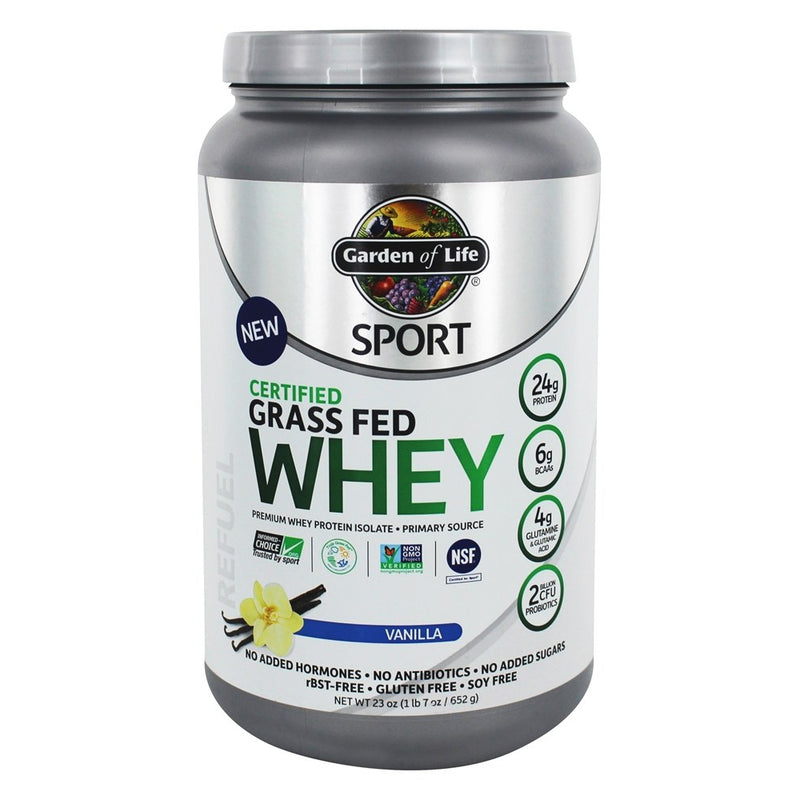 Garden of Life, Sport, Certified Grass Fed Whey, Vanilla, 1 Lb 7.28 Oz