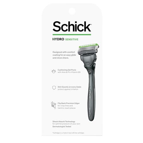 Schick Hydro Sensitive 5-Blade Razor + 3 Razor Blade Refills