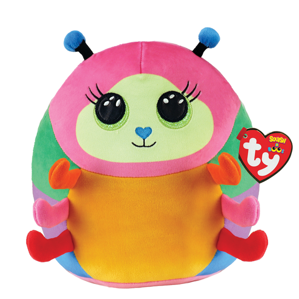 Ty Beanie Squishies (Squish-A-Boos) Plush-Nessa The Caterpillar (10 pulgadas)