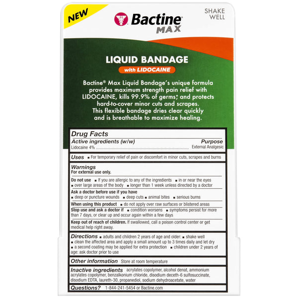 Bactine Max Liquid Bandage With Lidocaine 0.30oz