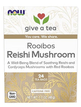 Now Foods, Rooibos Reishi Mushroom Tea, Caffeine Free, 24 Tea Bags, 1.7 Oz (48 G)