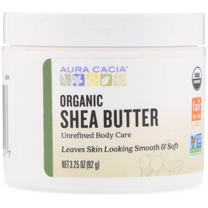 Aura Cacia Organic Shea Butter, Unrefined, 3.25 oz (92 g)
