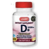 Leader Vitamin D3 1000 IU Softgels, 250 Count