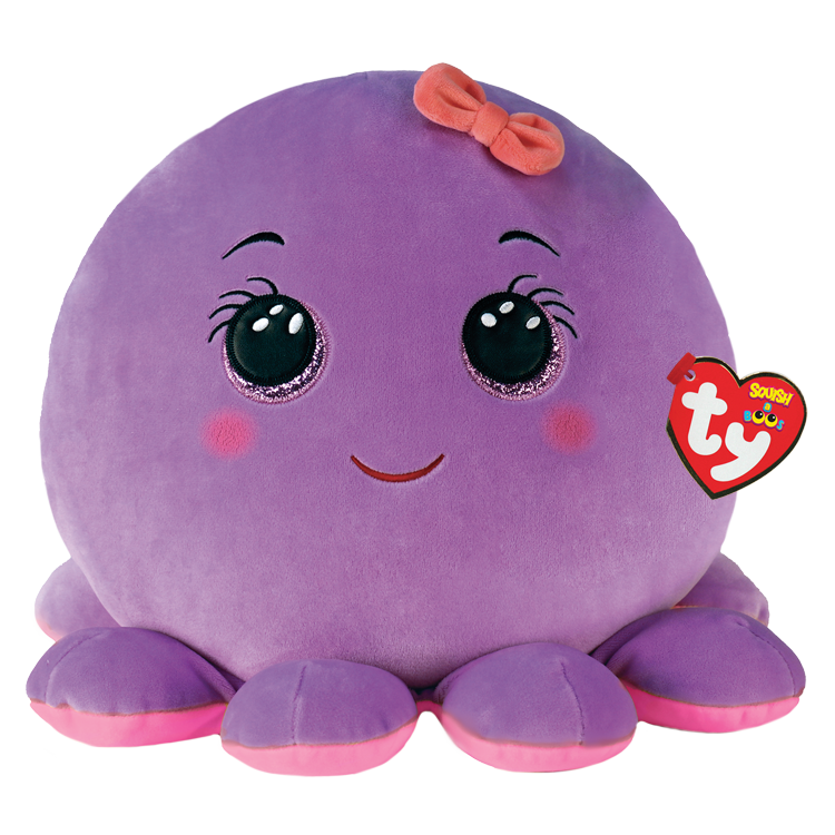 Ty Beanie Squishies (Squish -A -Boos) Plush - Octavia El pulpo (tamaño pequeño - 10 pulgadas)
