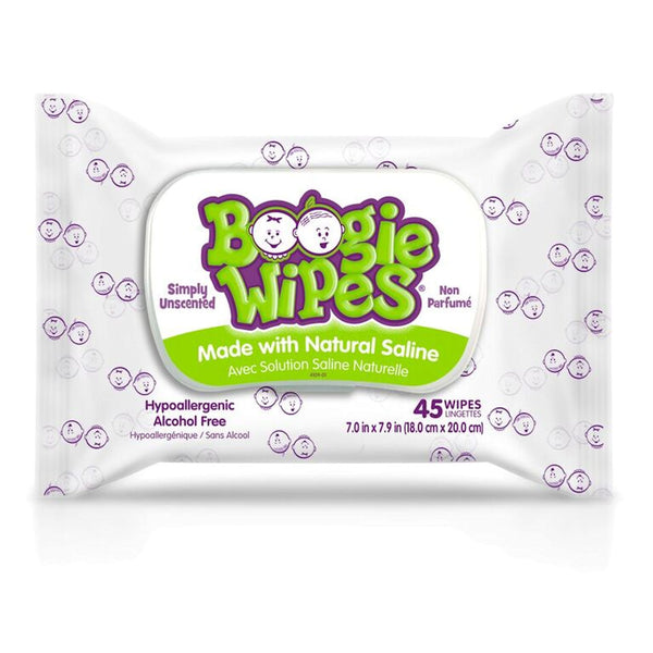 Boogie Wipes Saline Nose Wipes - 45 Count
