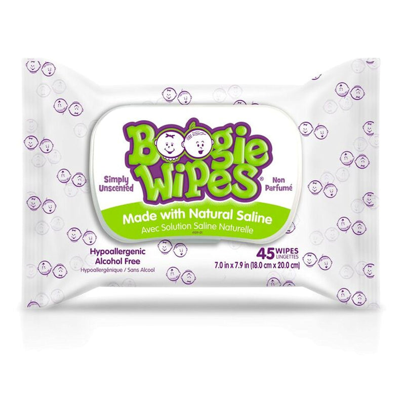 Boogie Wipes Saline Nose Wipes - 45 Count