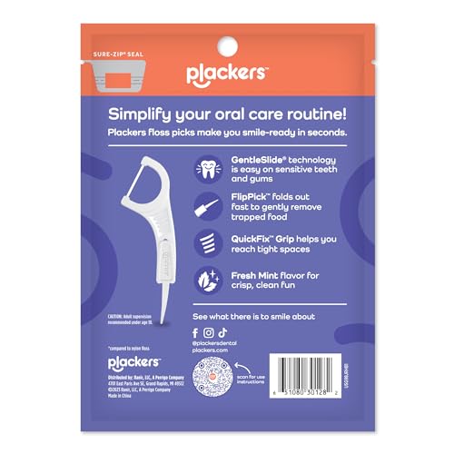 Plackers Gentle Floss Picks Fresh Mint