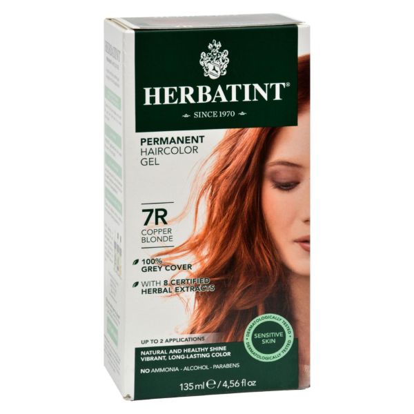 Herbatint Permanent Hair Color Gel Copper Blonde 7R 4.5Oz