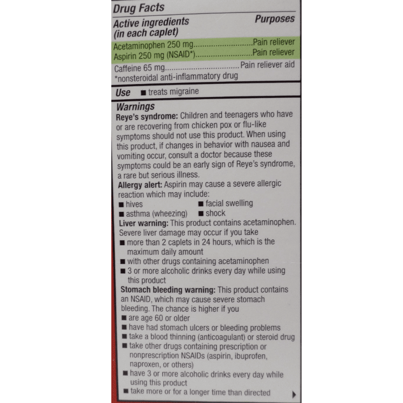 Excedrin Migraine Relief 24 Caplets