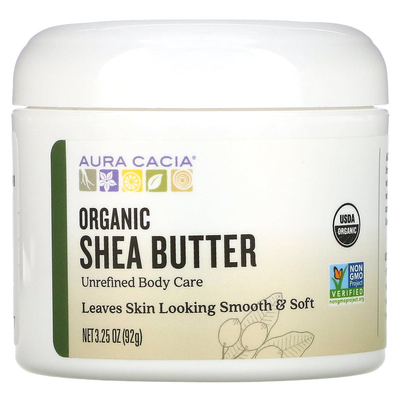 Aura Cacia Organic Shea Butter, Unrefined, 3.25 oz (92 g)