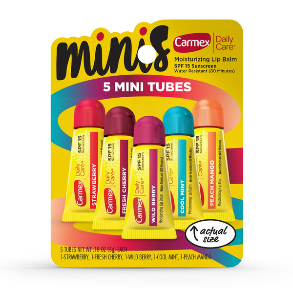 Carmex Mini Lip Balm SPF 15 Flavors 5ct
