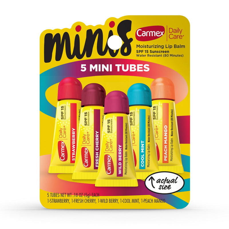 Carmex Mini Lip Balm SPF 15 Flavors 5ct