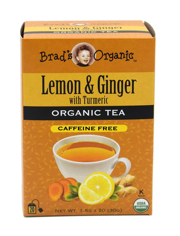 Brad's Organic Lemon & Ginger With Turmeric Tea Bags 20ct