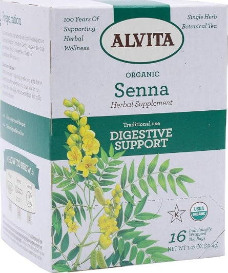 Alvita Organic Senna Leafs Tea Bags 16ct