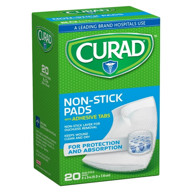Curad Non-Stick Pads With Adhesive Tabs 20ct