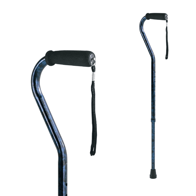 Carex Offset Adjustable Designer Walking Cane Blue